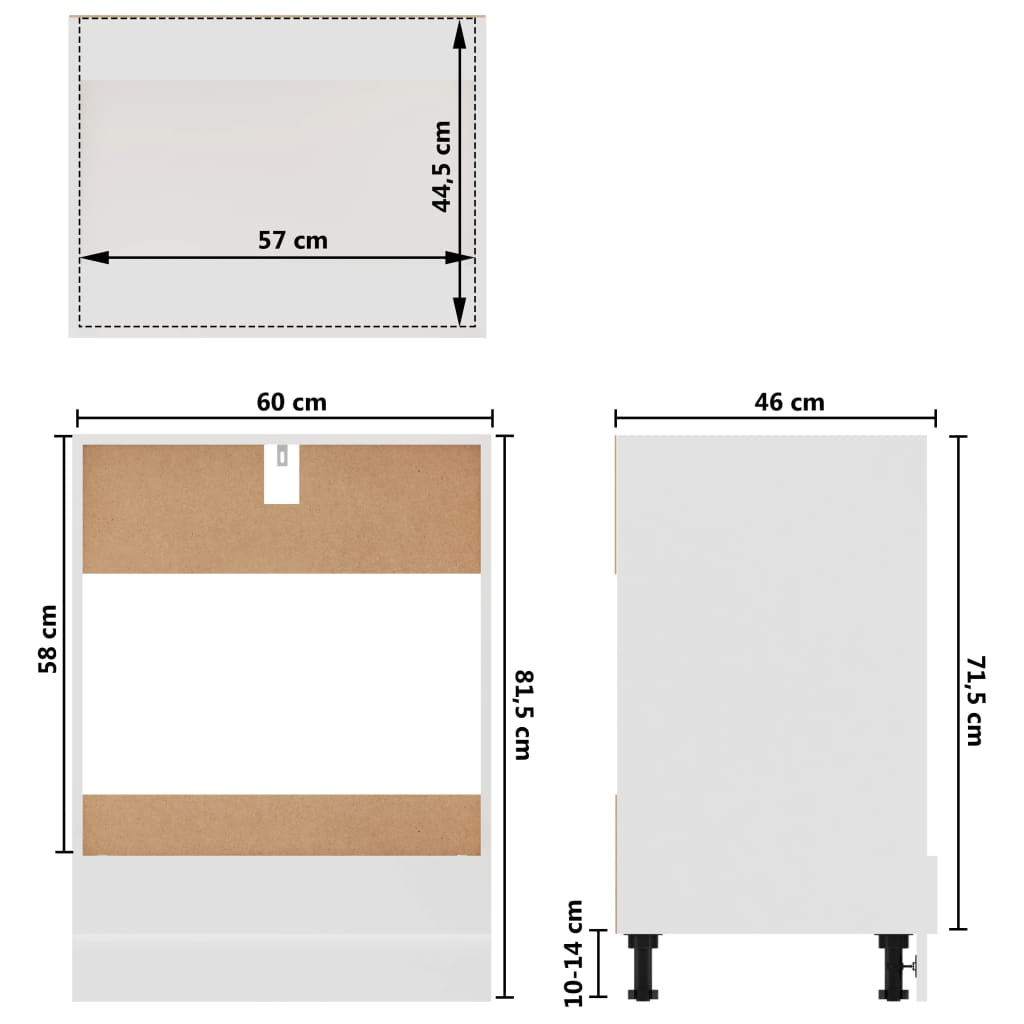 Ovnskap &quot;Riga&quot; Hvit 60X46X81,5 Cm Konstruert Tre