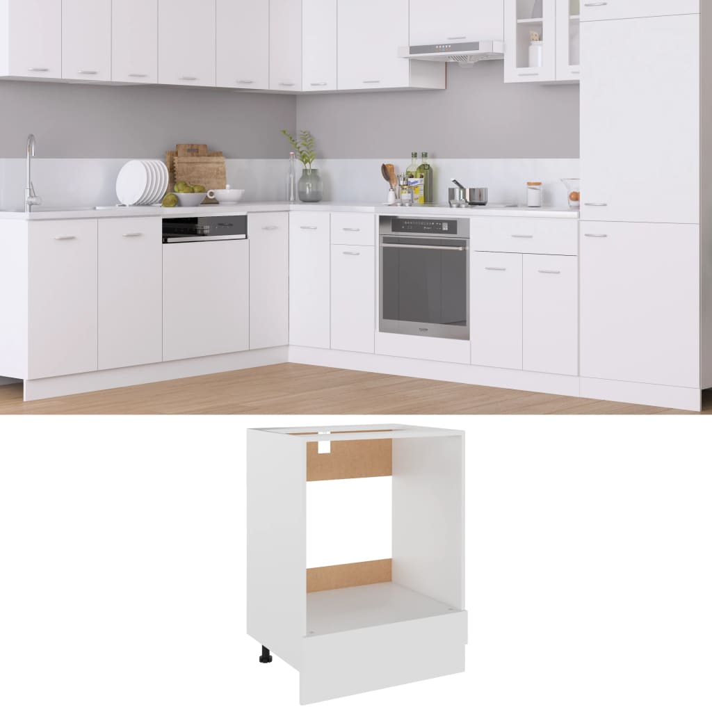 Ovnskap &quot;Riga&quot; Hvit 60X46X81,5 Cm Konstruert Tre