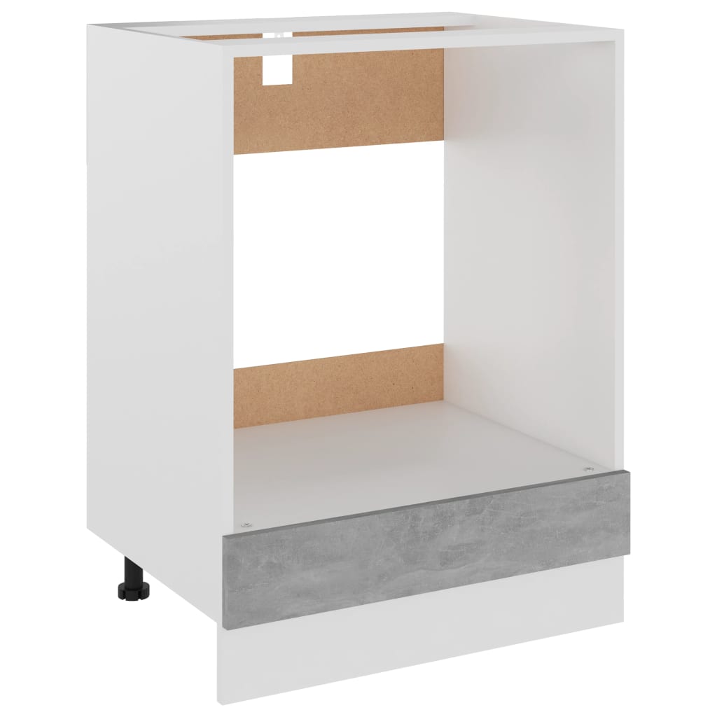 Ovnskap &quot;Riga&quot; Betonggrå 60X46X81,5 Cm Konstruert Tre