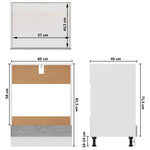 Ovnskap &quot;Riga&quot; Betonggrå 60X46X81,5 Cm Konstruert Tre