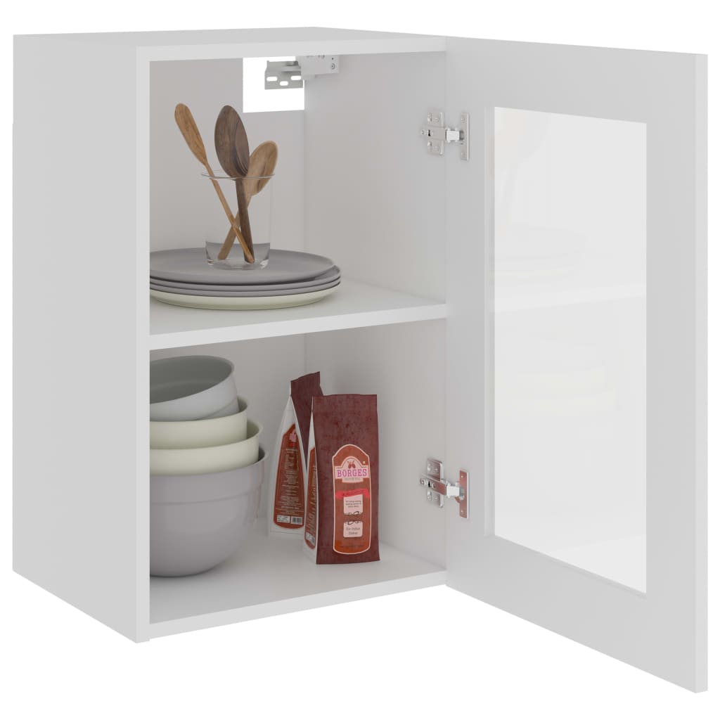 Hengende Skap Glass &quot;Lyon&quot; Hvit 40X31X60 Cm Konstruert Tre