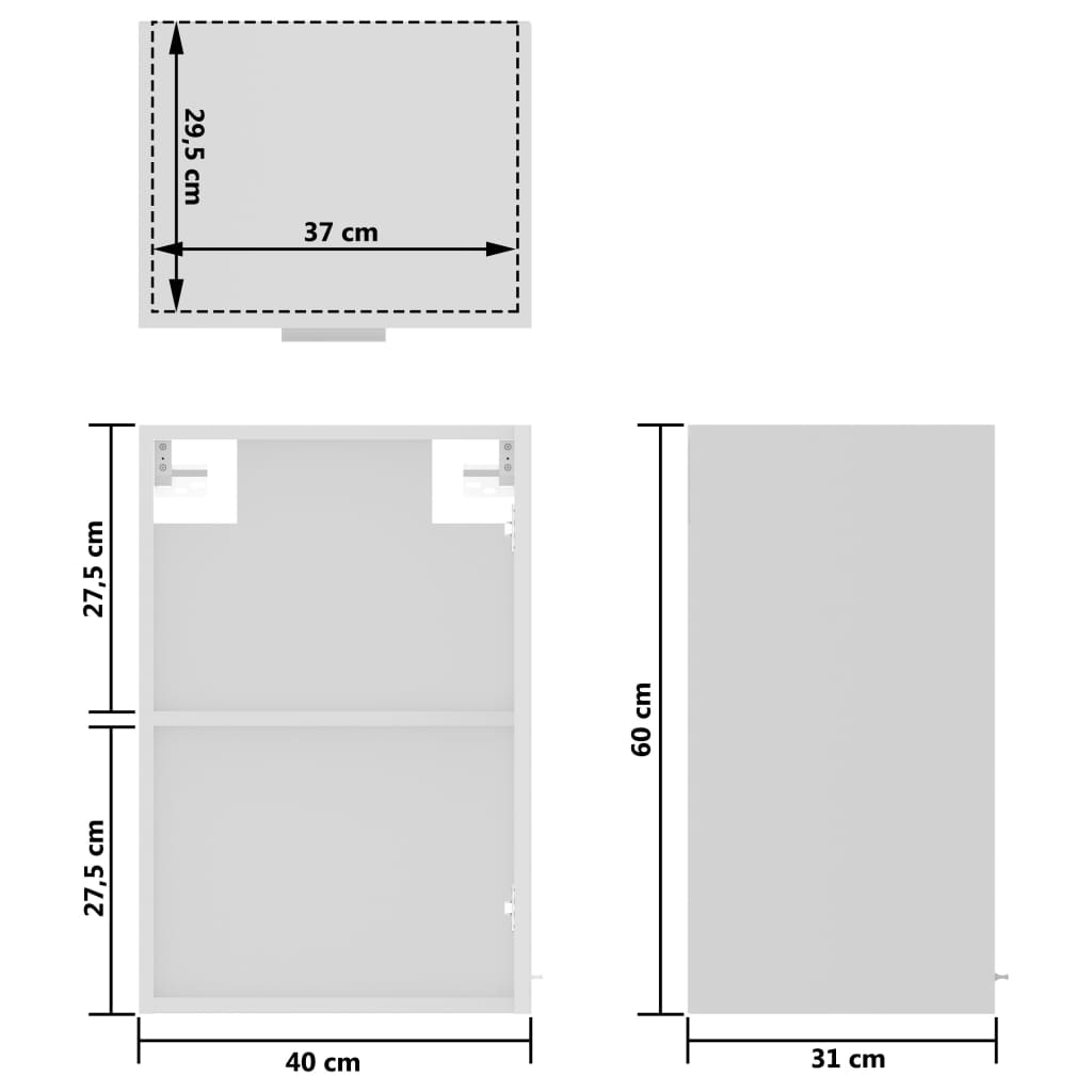 Hengende Skap Glass &quot;Lyon&quot; Hvit 40X31X60 Cm Konstruert Tre