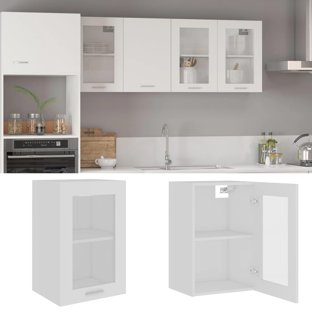Hengende Skap Glass &quot;Lyon&quot; Hvit 40X31X60 Cm Konstruert Tre