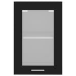 Hengende Skap Glass &quot;Lyon&quot; Svart 40X31X60 Cm Konstruert Tre