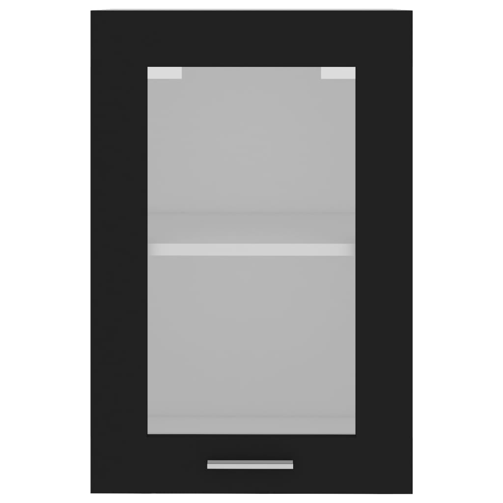 Hengende Skap Glass &quot;Lyon&quot; Svart 40X31X60 Cm Konstruert Tre