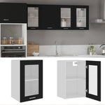 Hengende Skap Glass &quot;Lyon&quot; Svart 40X31X60 Cm Konstruert Tre