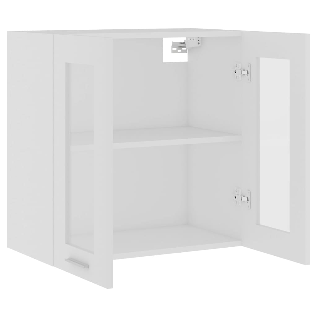 Hengende Skap Glass &quot;Lyon&quot; Hvit 60X31X60 Cm Konstruert Tre