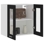 Hengende Skap Glass &quot;Lyon&quot; Svart 60X31X60 Cm Konstruert Tre