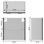 Hengende Skap Glass &quot;Lyon&quot; Svart 60X31X60 Cm Konstruert Tre