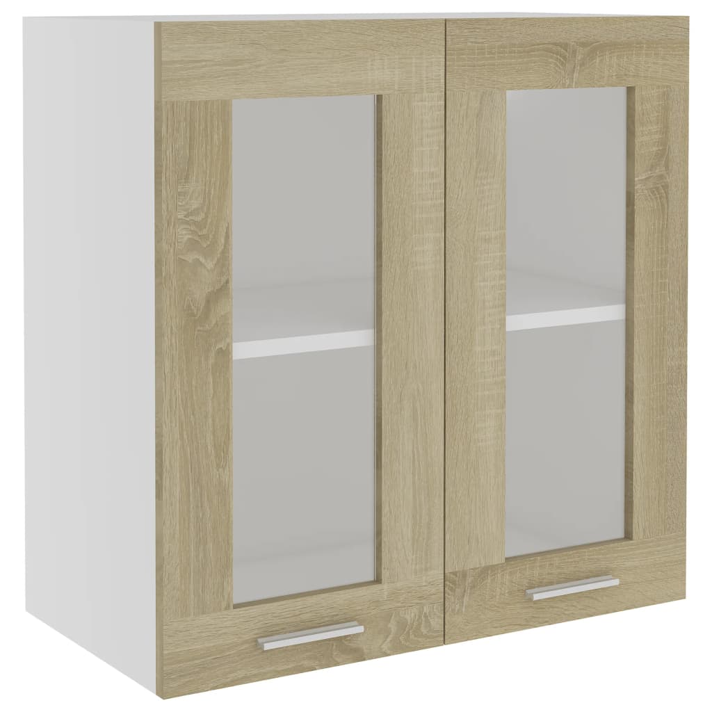 Hengende Skap Glass &quot;Lyon&quot; Sonoma Eik 60X31X60 Cm