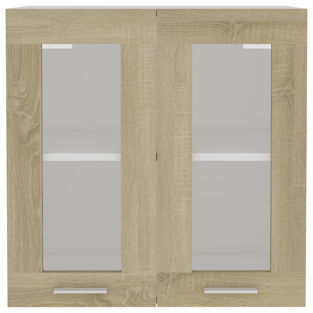 Hengende Skap Glass &quot;Lyon&quot; Sonoma Eik 60X31X60 Cm