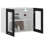 Hengende Skap Glass &quot;Lyon&quot; Svart 80X31X60 Cm Konstruert Tre