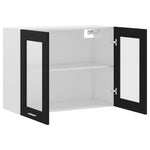 Hengende Skap Glass &quot;Lyon&quot; Svart 80X31X60 Cm Konstruert Tre