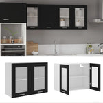 Hengende Skap Glass &quot;Lyon&quot; Svart 80X31X60 Cm Konstruert Tre