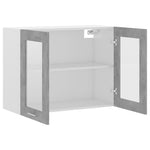 Hengende Skap Glass Betonggrå 80X31X60 Cm Konstruert Tre