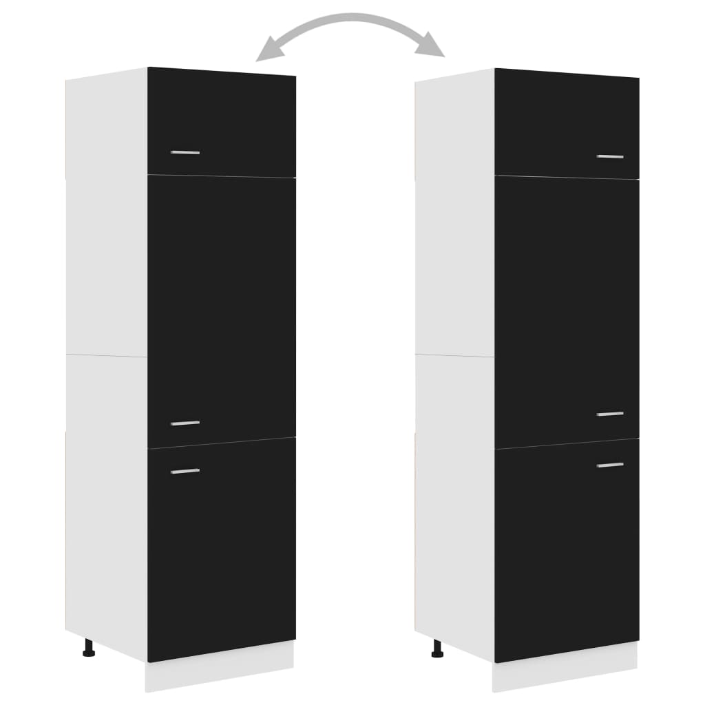 Skap For Kjøkkenskap &quot;Lyon&quot; Svart 60X57X207 Cm Konstruert Tre
