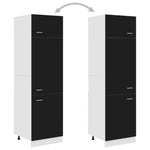 Skap For Kjøkkenskap &quot;Lyon&quot; Svart 60X57X207 Cm Konstruert Tre