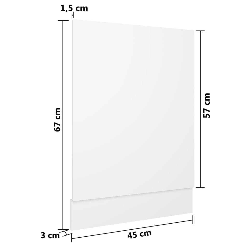 Oppvaskmaskinspanel &quot;Lyon&quot; Hvit 45X3X67 Cm Konstruert Tre