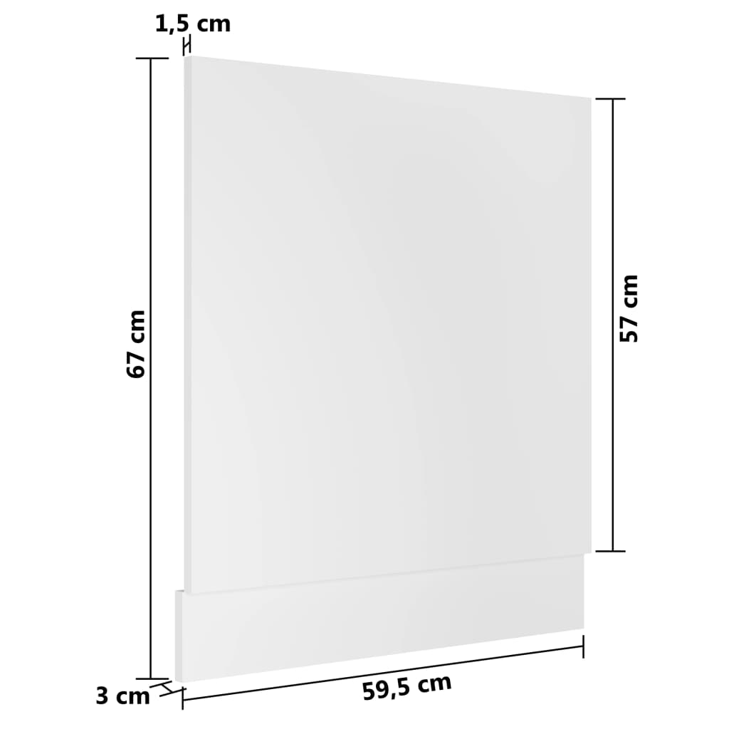 Oppvaskmaskinspanel &quot;Lyon&quot; Hvit 59,5X3X67 Cm Konstruert Tre
