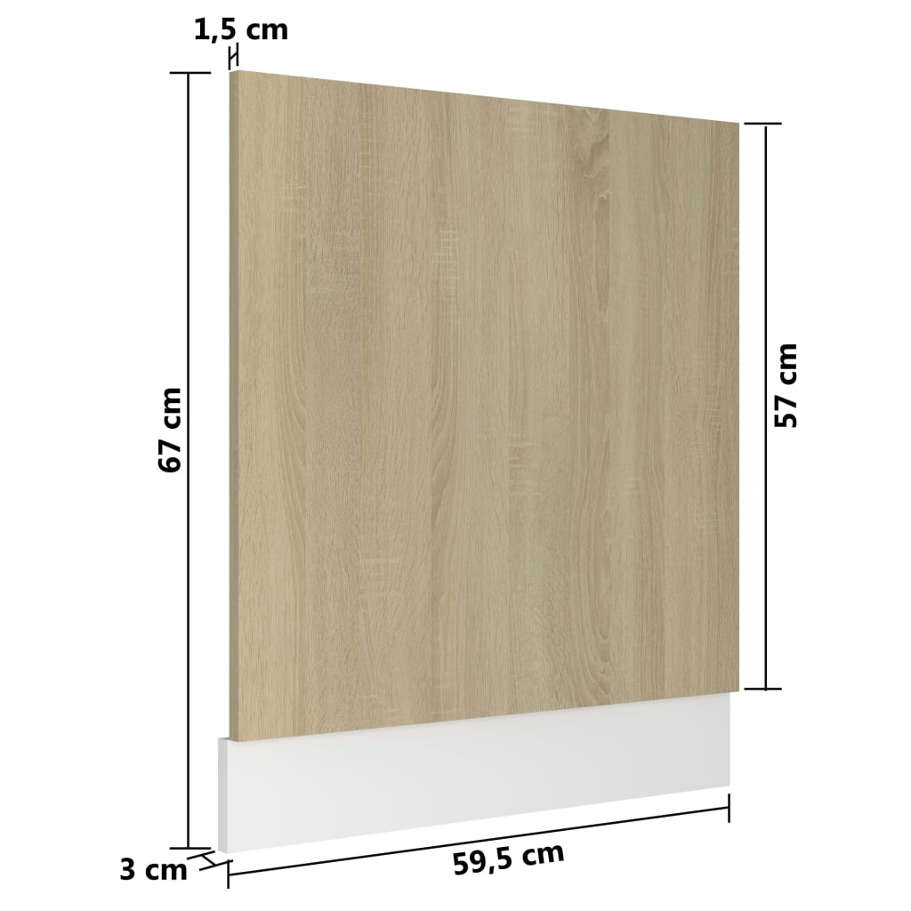 Oppvaskmaskinspanel &quot;Lyon&quot; Sonoma Eik 59,5X3X67 Cm Sponplate