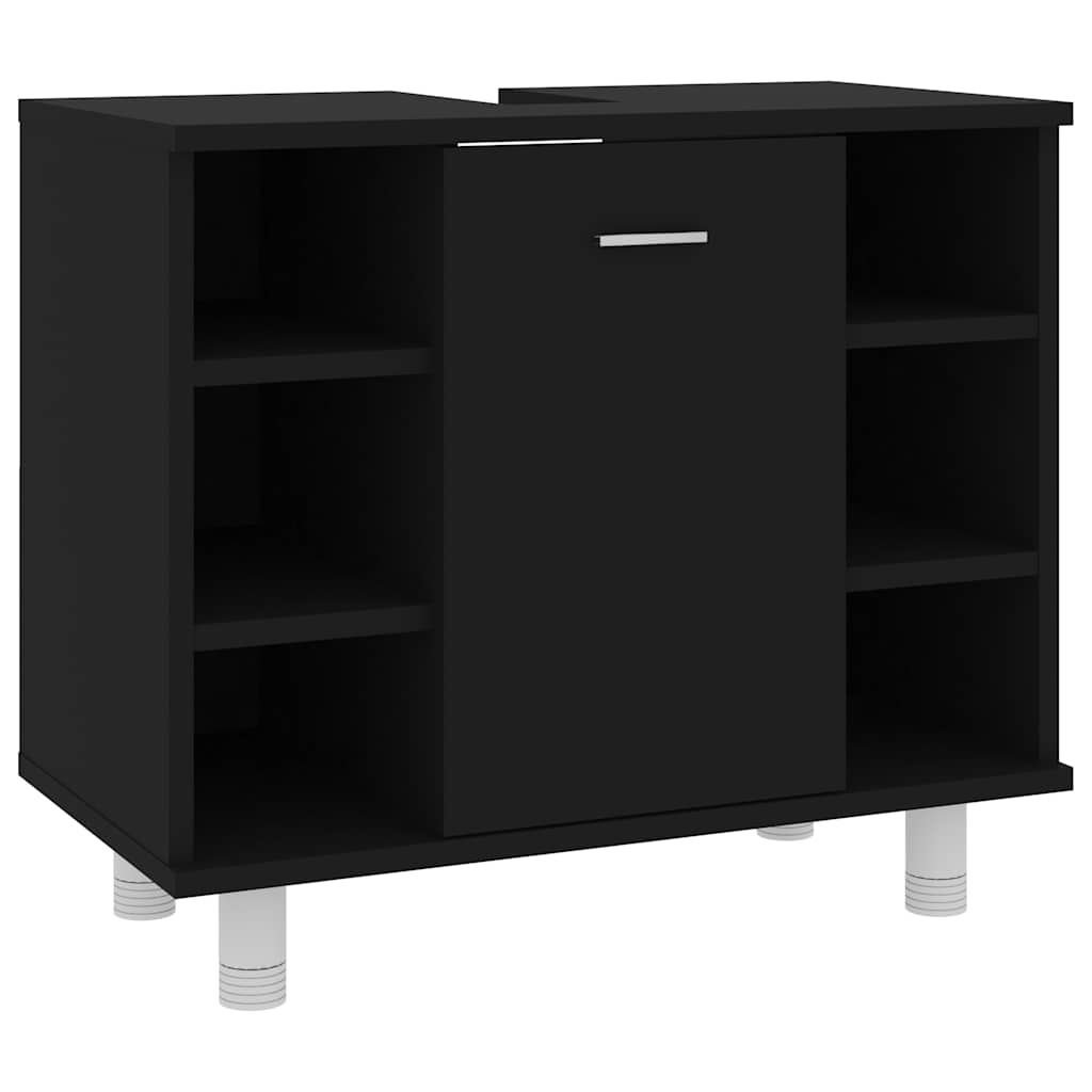 Baderomsskap Svart 60X32X53,5 Cm Konstruert Tre