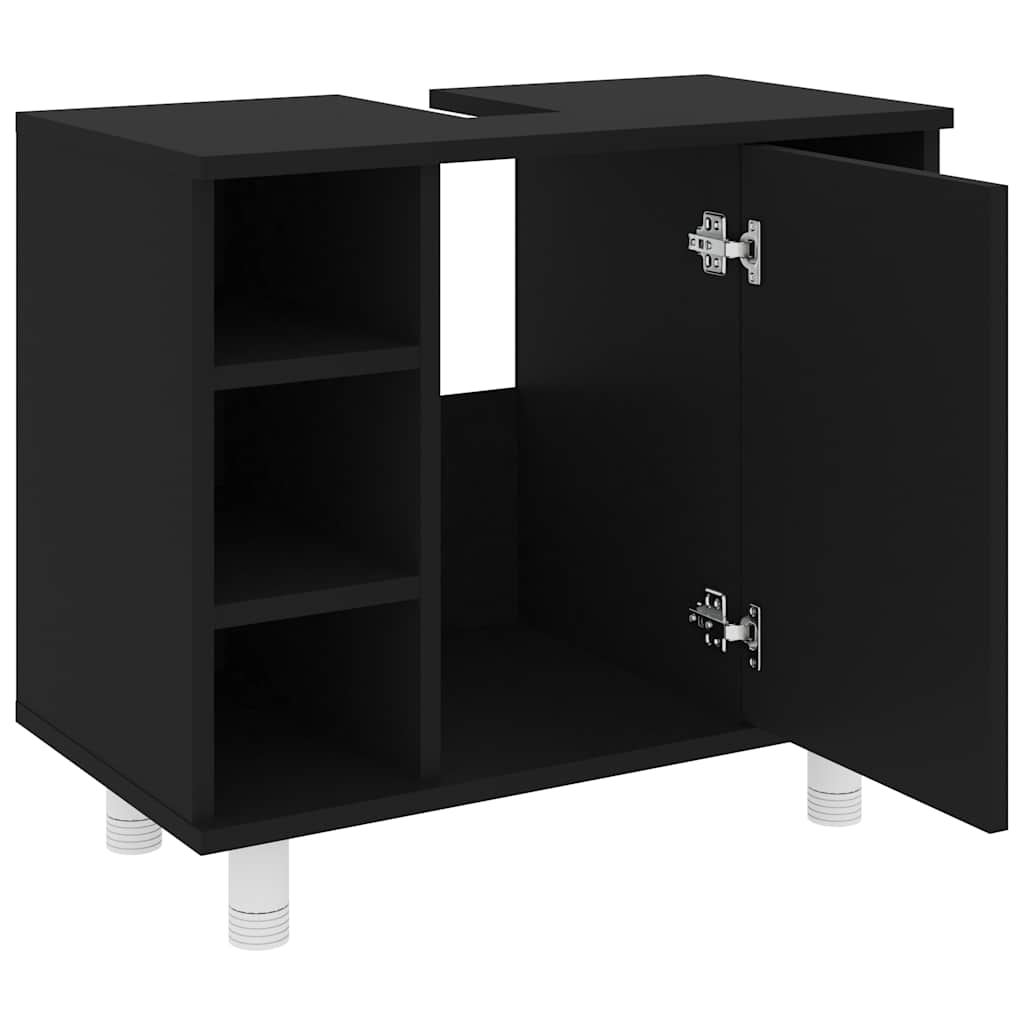 Baderomsskap Svart 60X32X53,5 Cm Konstruert Tre