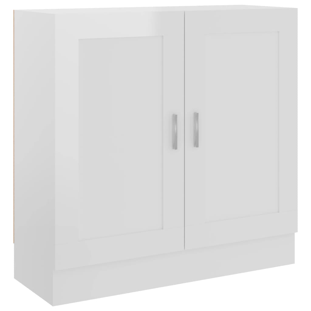 Bokhylle Høyglans Hvit 82,5X30,5X80 Cm Konstruert Tre