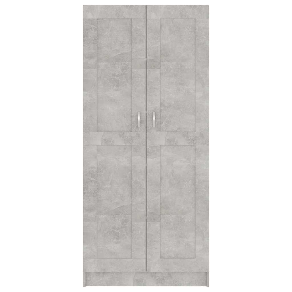 Bokhylle Betonggrå 82,5X30,5X185,5 Cm Konstruert Tre