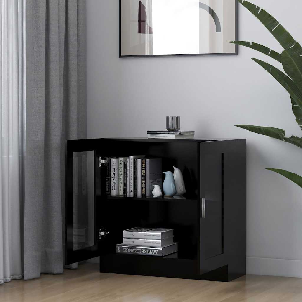 Vitrine Svart 82,5X30,5X80 Cm Konstruert Tre