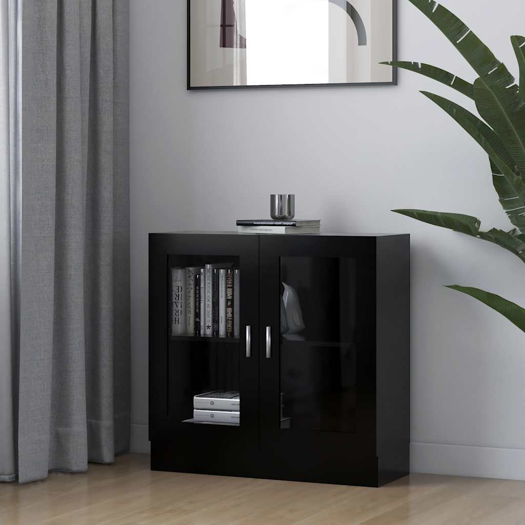 Vitrine Svart 82,5X30,5X80 Cm Konstruert Tre