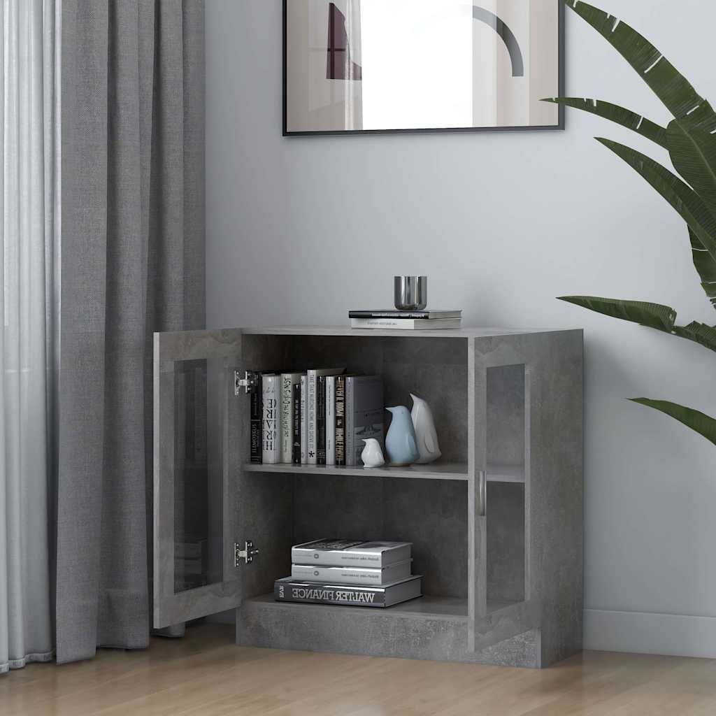 Vitrine Betonggrå 82,5X30,5X80 Cm Konstruert Tre