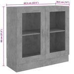 Vitrine Betonggrå 82,5X30,5X80 Cm Konstruert Tre