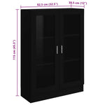 Vitrine Svart 82,5X30,5X115 Cm Konstruert Tre