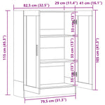 Vitrine Sonoma Eik 82,5X30,5X115 Cm Konstruert Tre