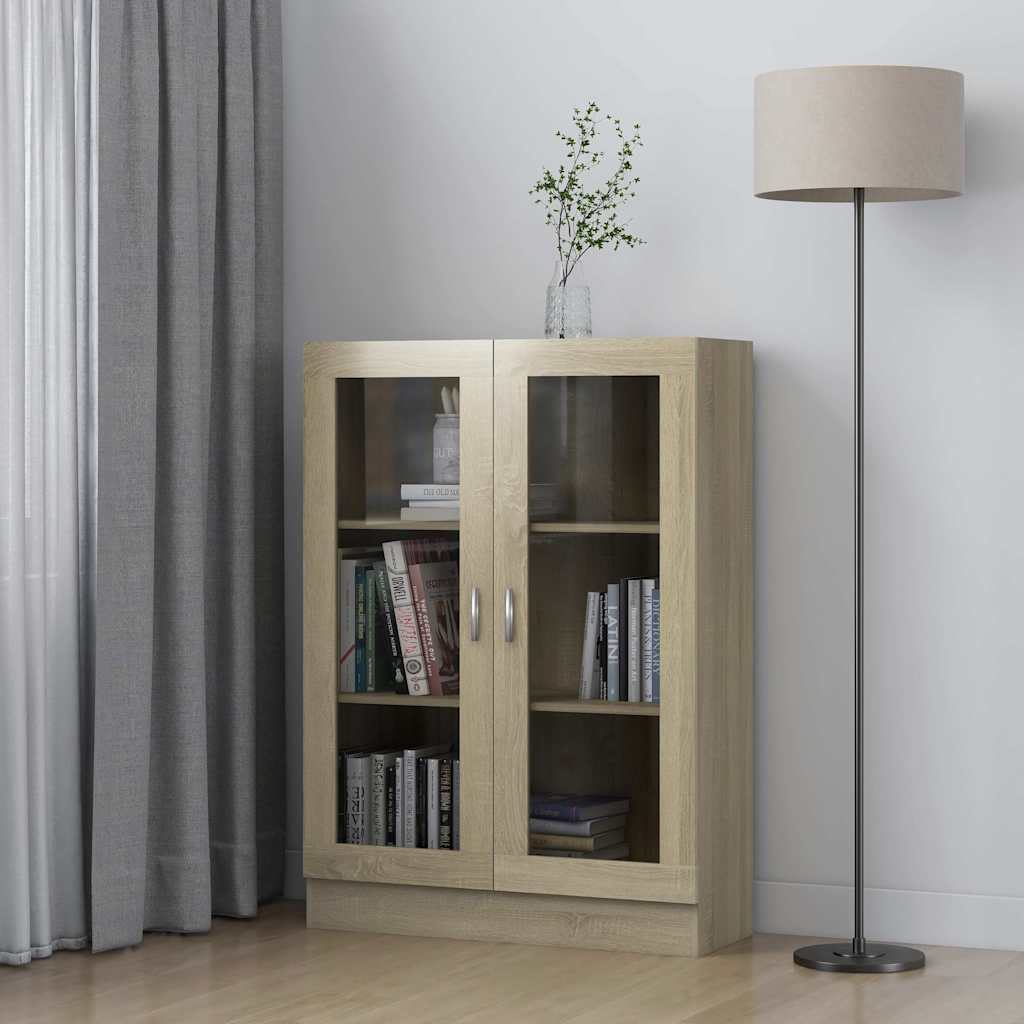 Vitrine Sonoma Eik 82,5X30,5X115 Cm Konstruert Tre