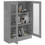 Vitrine Betonggrå 82,5X30,5X115 Cm Konstruert Tre