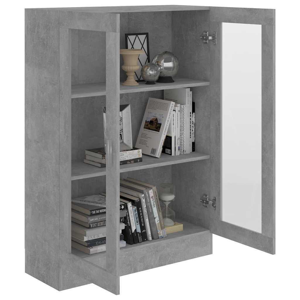 Vitrine Betonggrå 82,5X30,5X115 Cm Konstruert Tre