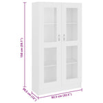 Vitrine Hvit 82,5X30,5X150 Cm Konstruert Tre