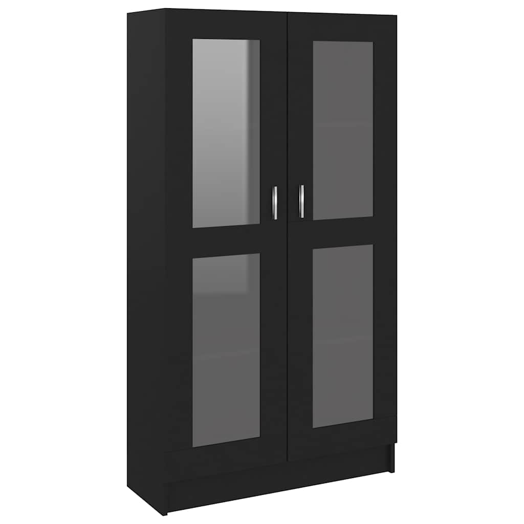 Vitrine Svart 82,5X30,5X150 Cm Konstruert Tre
