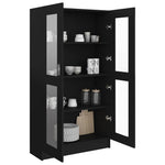 Vitrine Svart 82,5X30,5X150 Cm Konstruert Tre