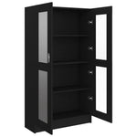 Vitrine Svart 82,5X30,5X150 Cm Konstruert Tre