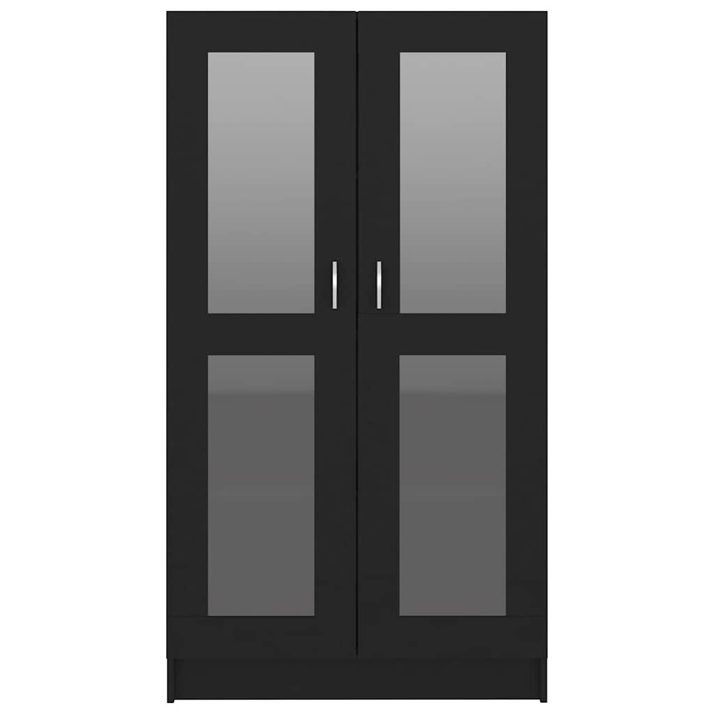 Vitrine Svart 82,5X30,5X150 Cm Konstruert Tre