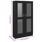 Vitrine Svart 82,5X30,5X150 Cm Konstruert Tre