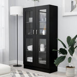Vitrine Svart 82,5X30,5X150 Cm Konstruert Tre