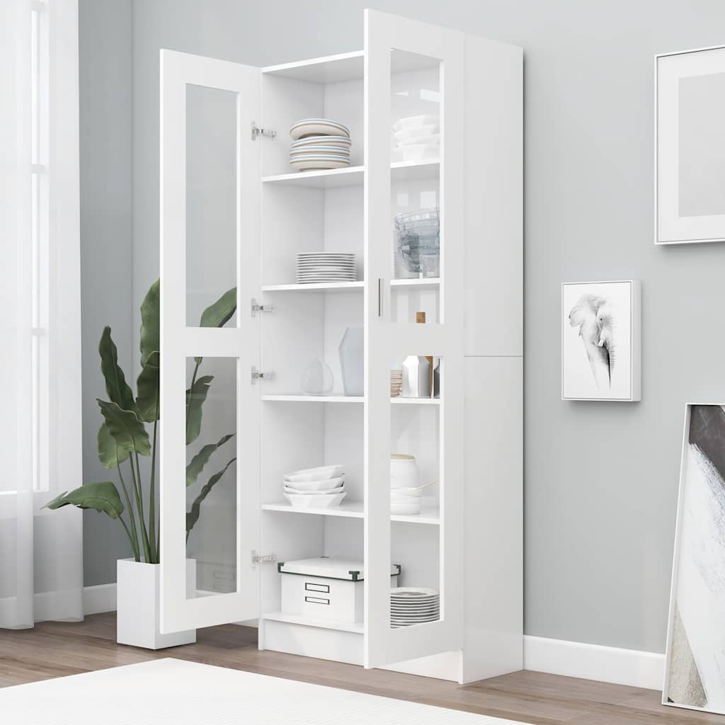 Vitrine Hvit 82,5X30,5X185,5 Cm Konstruert Tre