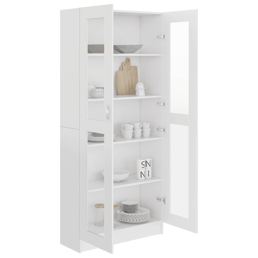 Vitrine Hvit 82,5X30,5X185,5 Cm Konstruert Tre
