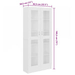 Vitrine Hvit 82,5X30,5X185,5 Cm Konstruert Tre