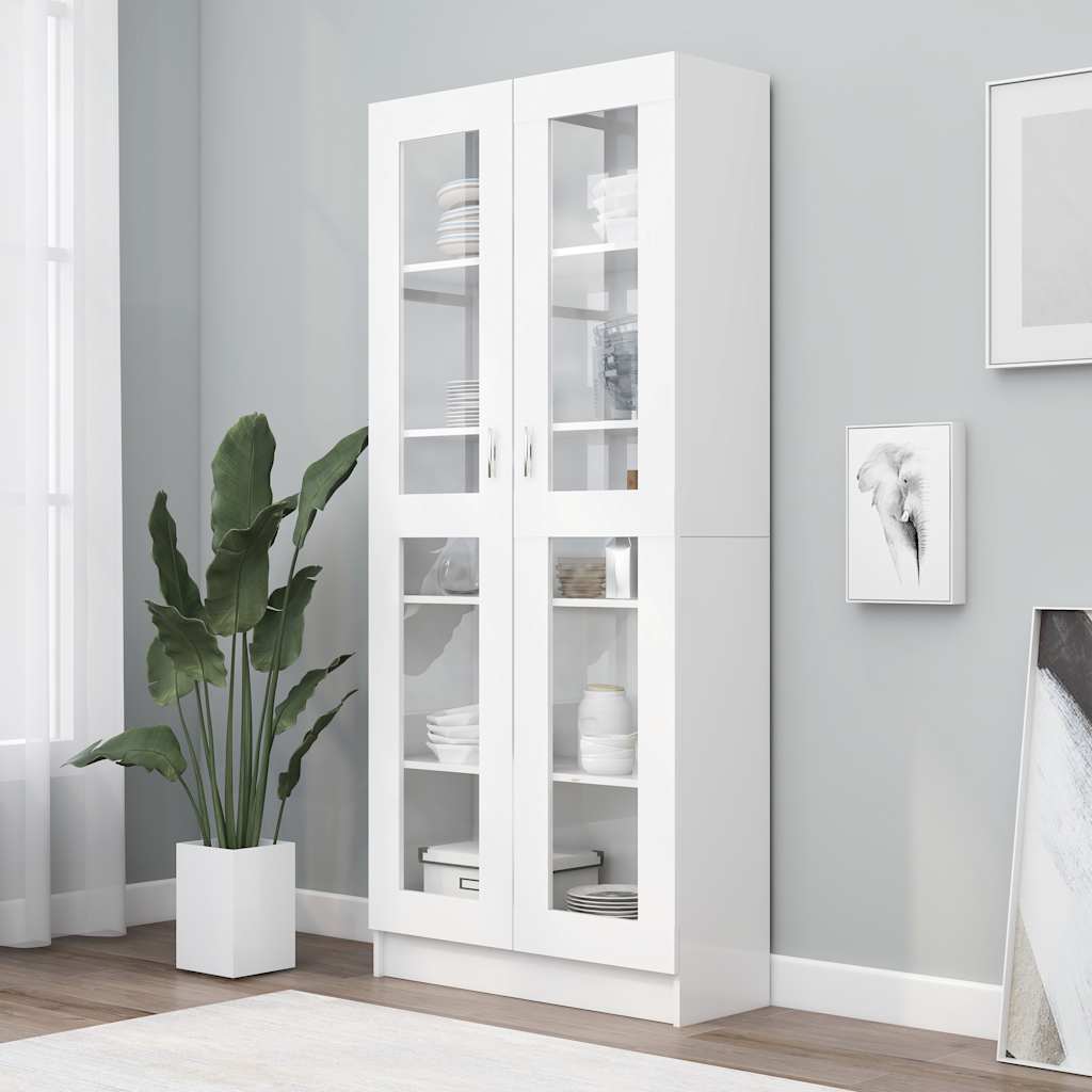 Vitrine Hvit 82,5X30,5X185,5 Cm Konstruert Tre