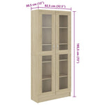 Vitrine Sonoma Eik 82,5X30,5X185,5 Cm Konstruert Tre