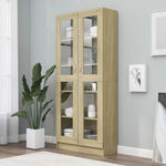 Vitrine Sonoma Eik 82,5X30,5X185,5 Cm Konstruert Tre